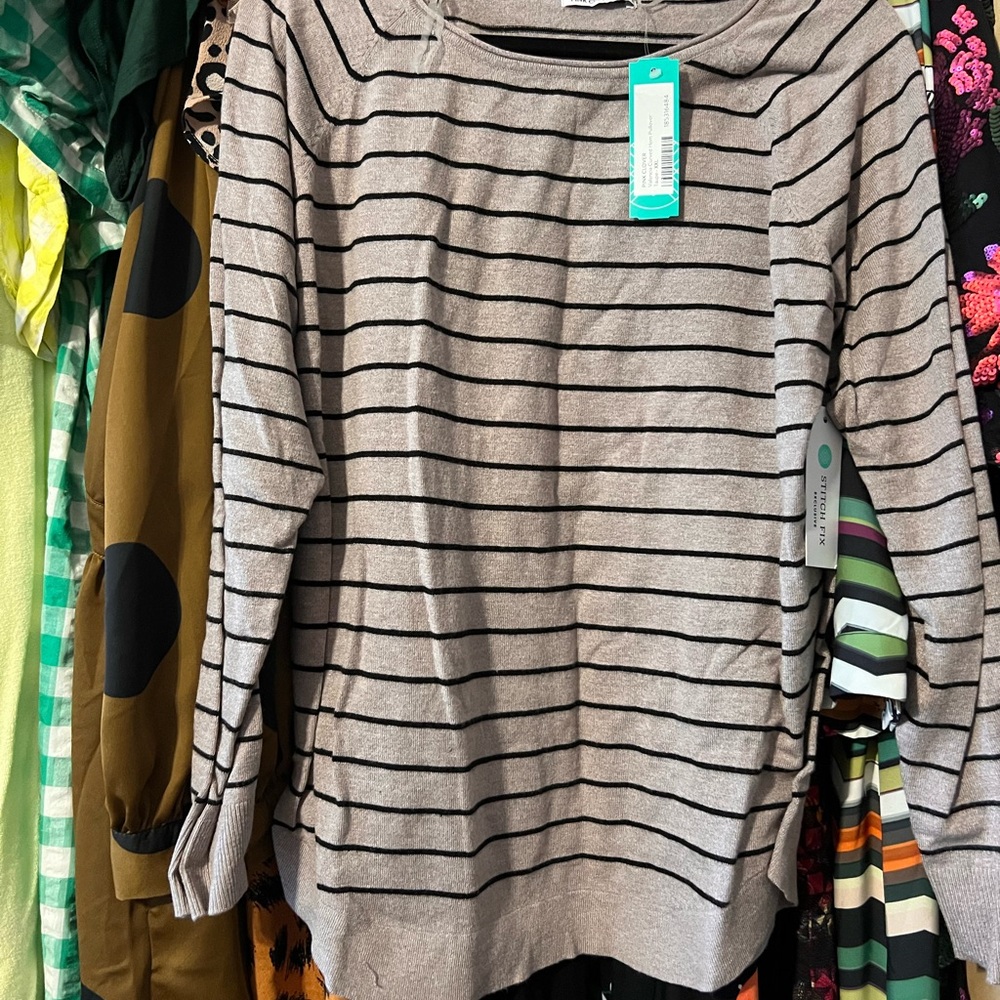 Taupe and black striped Sweater
